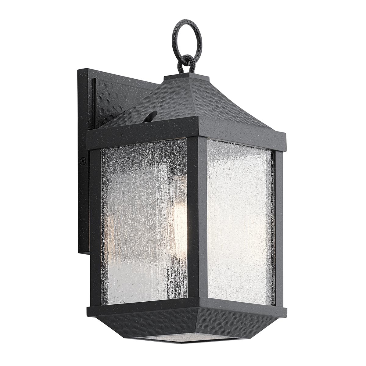 Kichler Springfield 1 Light Small Outdoor Wall Lantern Hammered Black