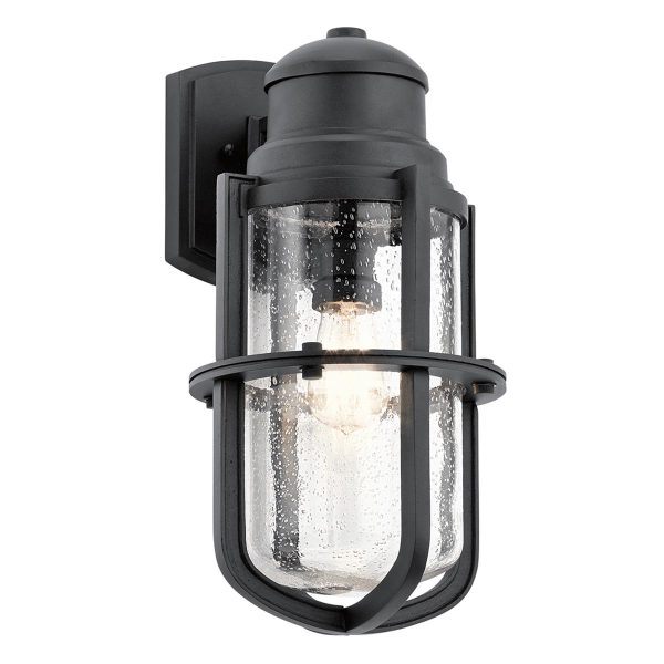 Kichler Suri nautical style 1 light large outdoor wall lantern in textured black