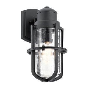 Kichler Suri nautical style 1 light medium outdoor wall lantern in textured black