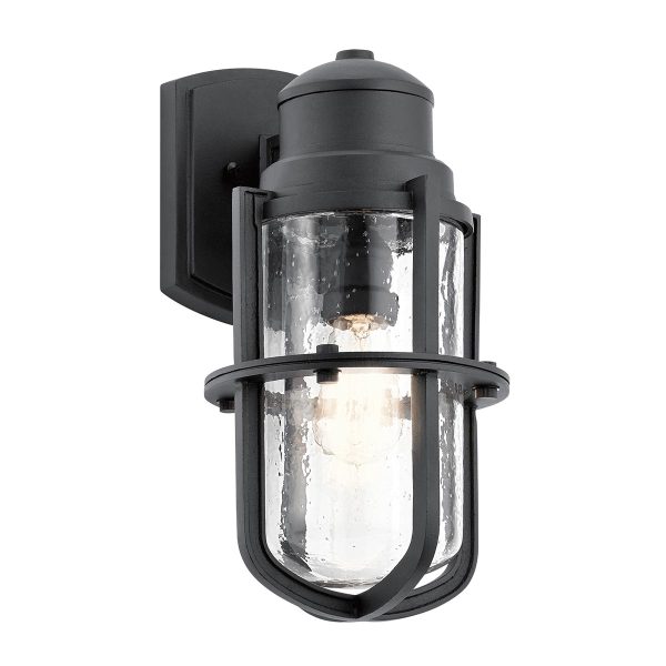 Kichler Suri nautical style 1 light medium outdoor wall lantern in textured black