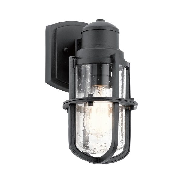 Kichler Suri nautical style 1 light small outdoor wall lantern in textured black