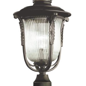 Kichler Luverne 1 Light Outdoor Pedestal Lantern Oil Rubbed Bronze