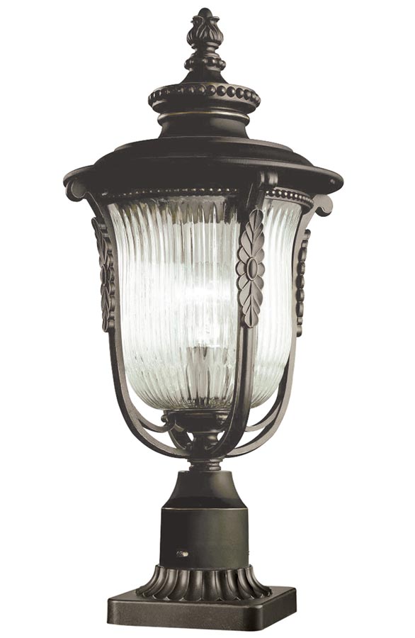 Kichler Luverne 1 Light Outdoor Pedestal Lantern Oil Rubbed Bronze