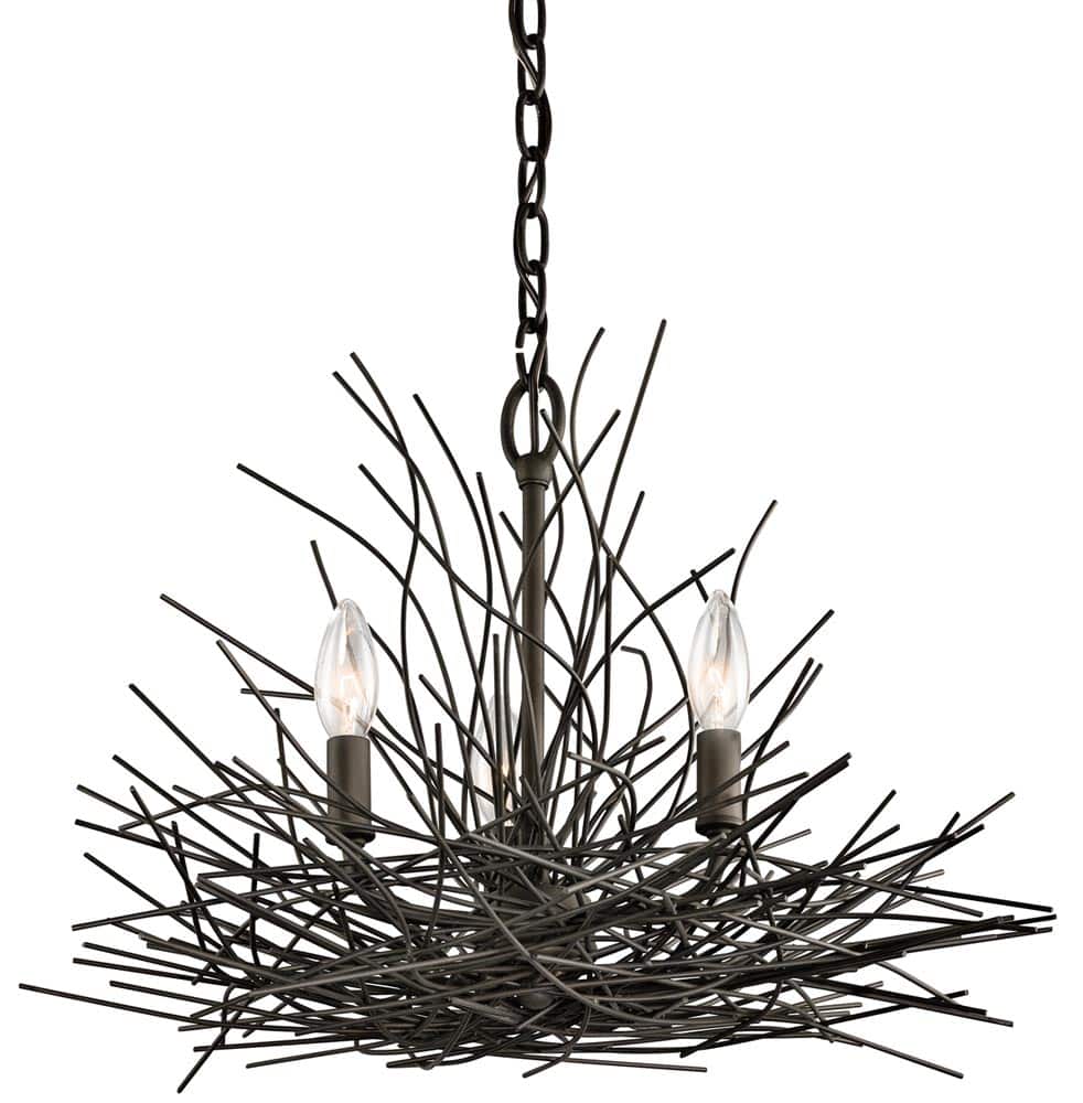 Kichler Organique Mini 3 Light Chandelier Olde Bronze