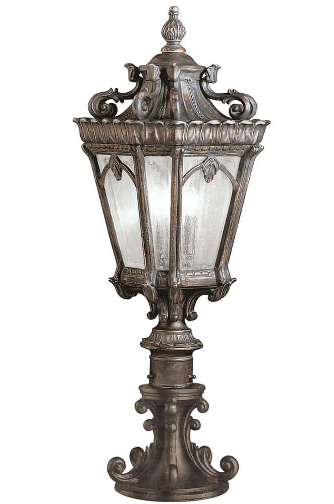 Kichler Tournai 3 Light Large Outdoor Pedestal Lantern Londonderry