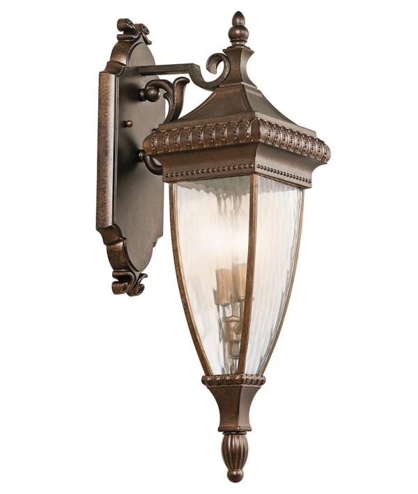 Kichler Venetian Rain 2 Lamp Medium Outdoor Wall Lantern Brushed Bronze