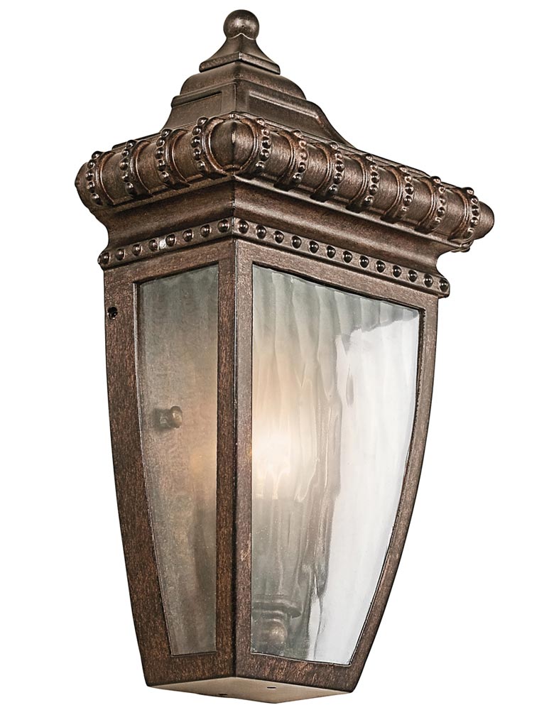 Kichler Venetian Rain 1 Lamp Flush Outdoor Wall Lantern Brushed Bronze