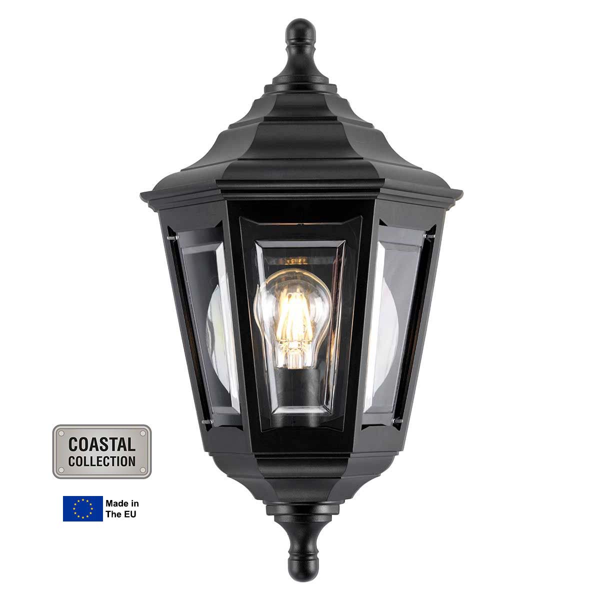 Elstead Kinsale Corrosion Proof Flush Outdoor Wall Lantern Black