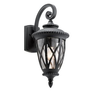 Kichler Admirals Cove 1 light large outdoor wall lantern in textured black