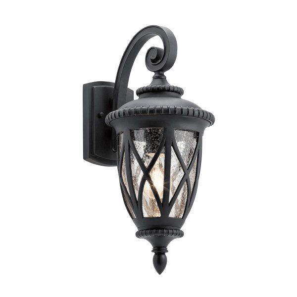 Kichler Admirals Cove 1 light medium outdoor wall lantern in textured black