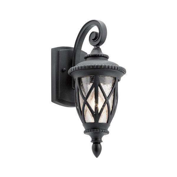 Kichler Admirals Cove 1 light small outdoor wall lantern in textured black