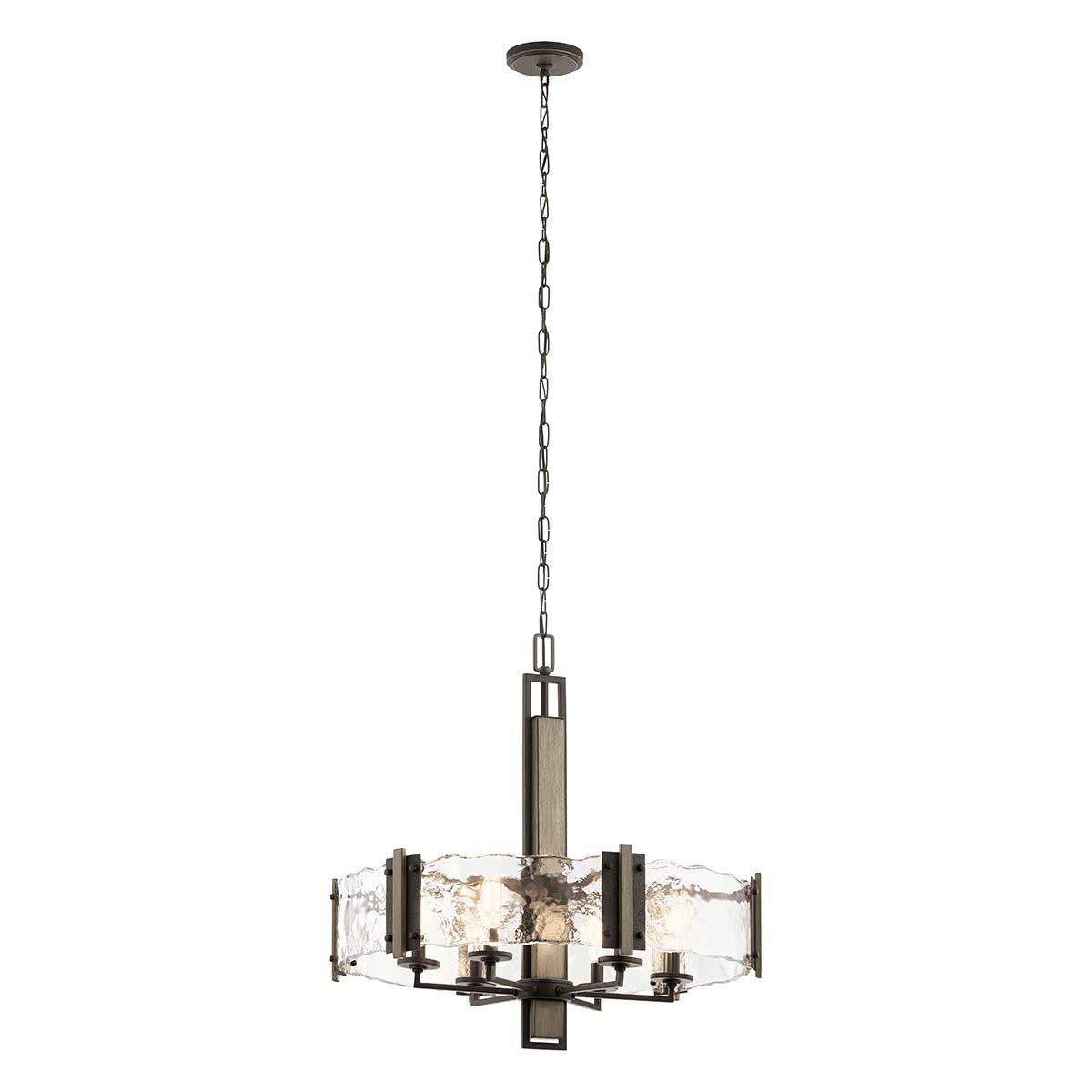 Aberdeen 6 Light Chandelier in Old Bronze with Water Glass