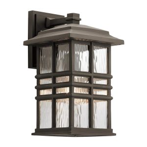 Kichler Beacon Square 1 light medium outdoor wall lantern in olde bronze