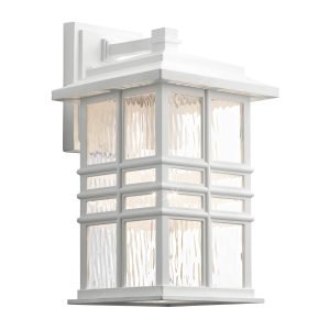 Kichler Beacon Square 1 light medium outdoor wall lantern in white