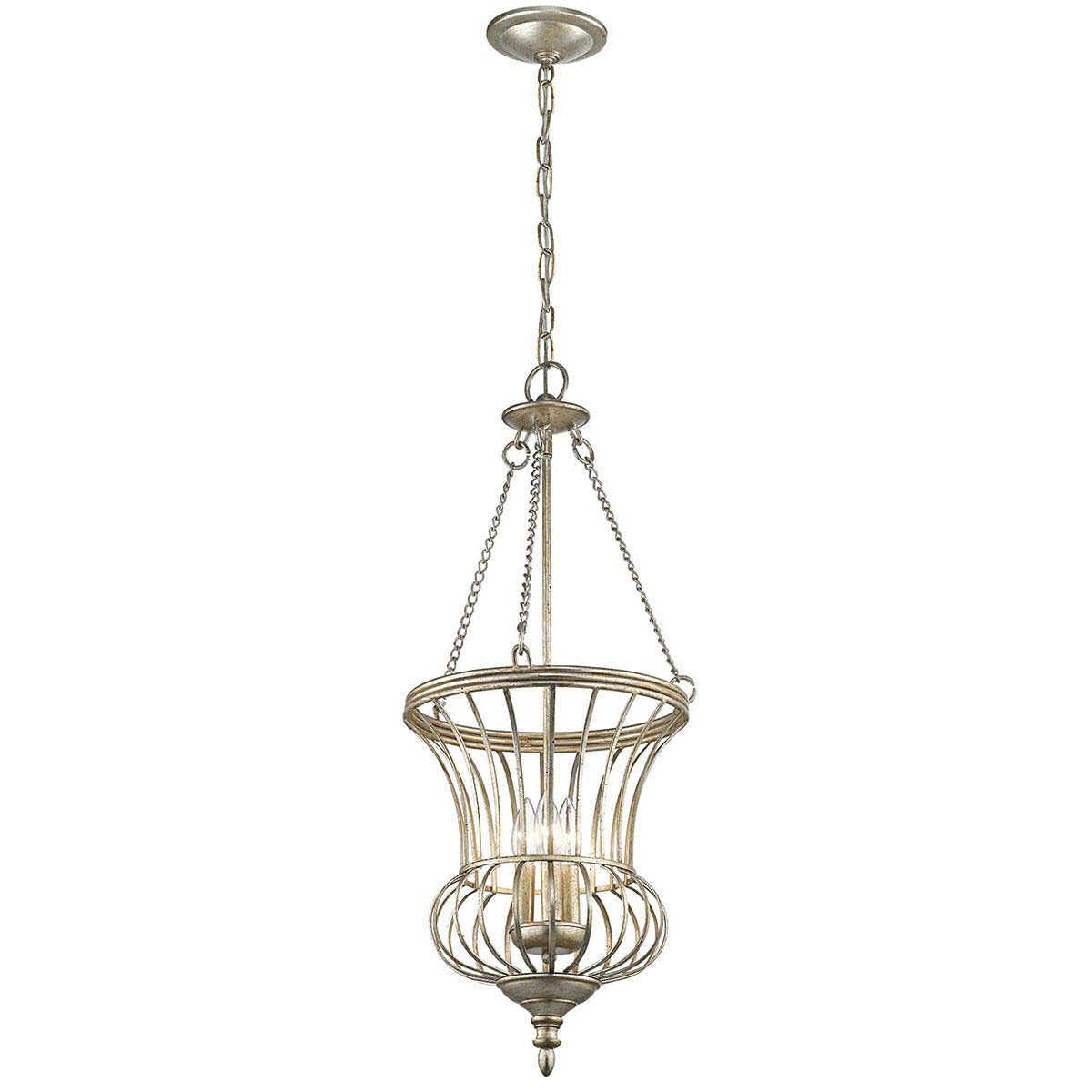 Kichler Calla Sterling Gold 3 Light Medium Pendant Lantern
