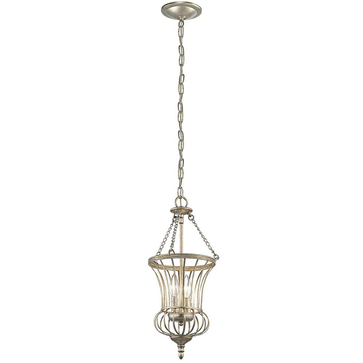Kichler Calla Sterling Gold 2 Light Small Pendant Lantern