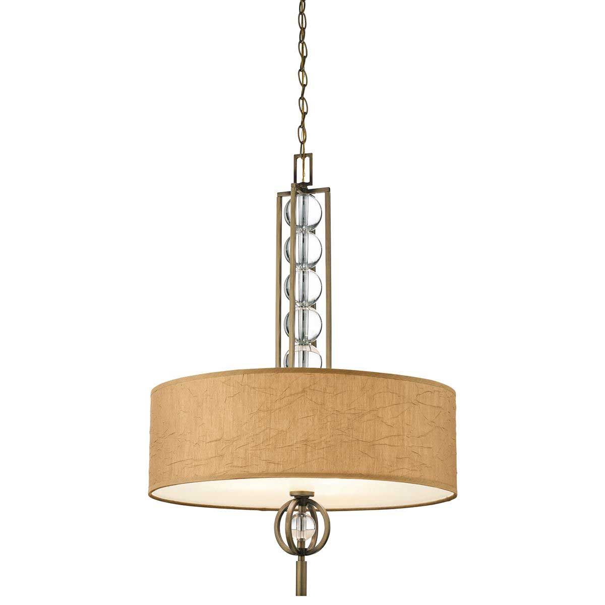 Kichler Celestial Crinkle Shade 3 Light Pendant Cambridge Bronze