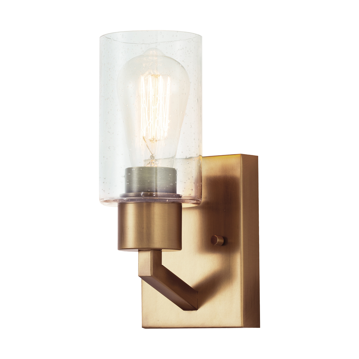 Kitchler Deryn Single Wall Light In Natural Brass Finish