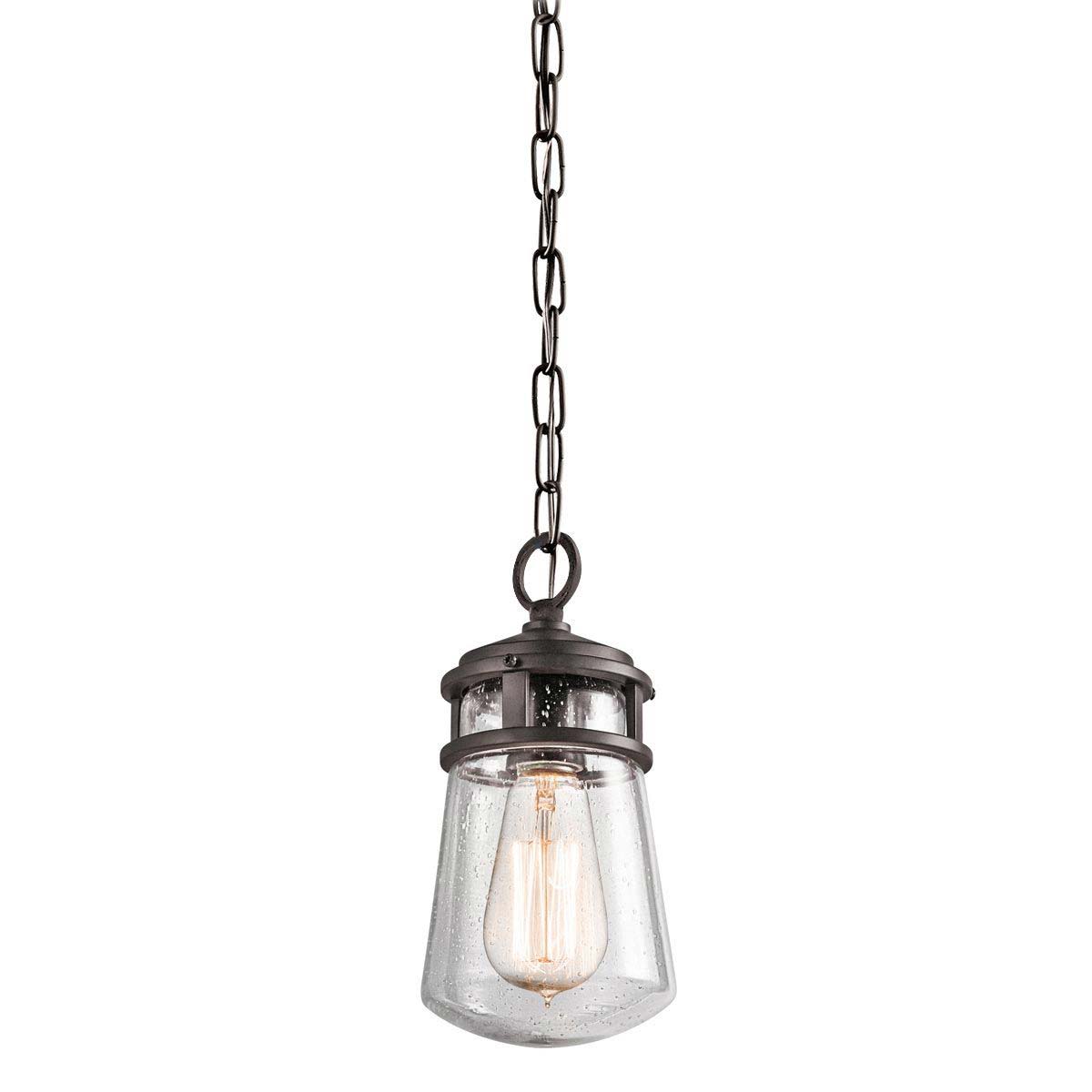 Kichler Lyndon 1 Light Hanging Outdoor Porch Lantern Architectural Bronze