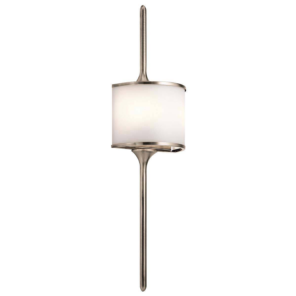 Kichler Mona Large 2 LED Bathroom Wall Light Classic Pewter Opal Glass