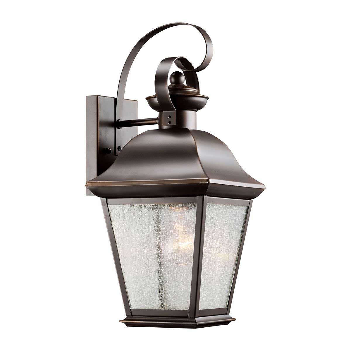 Mount Vernon Medium Exterior Wall Lantern Old Bronze Seeded Glass