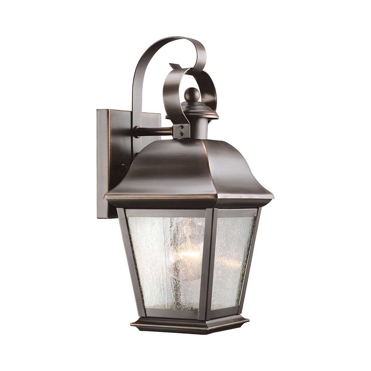 Mount Vernon Small Exterior Wall Lantern Old Bronze Seeded Glass