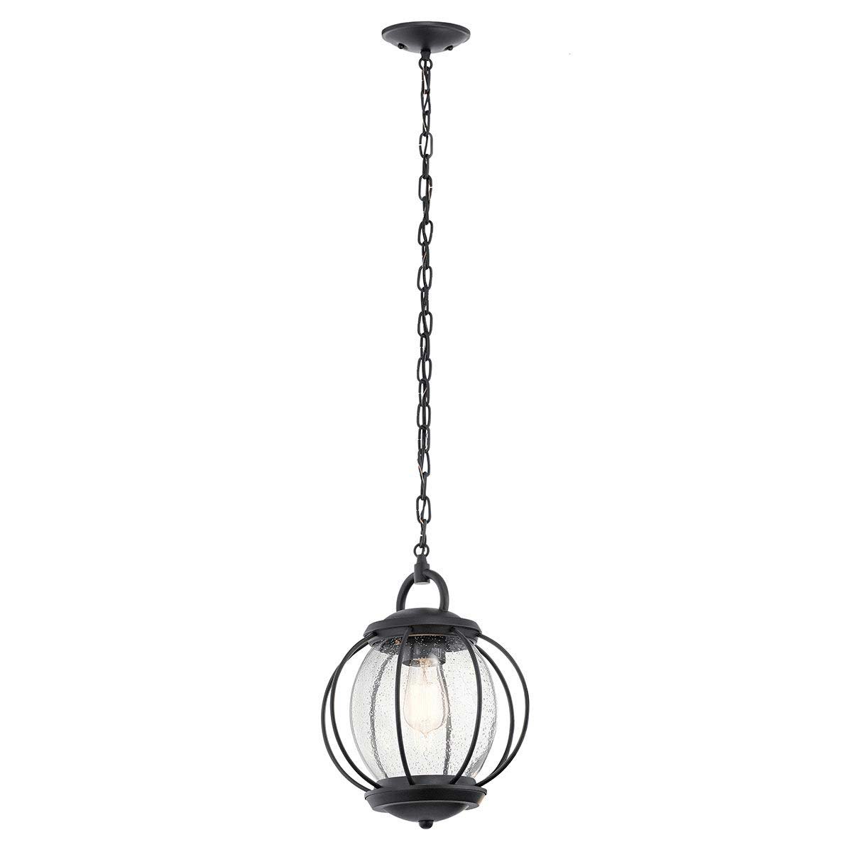 Kichler Vandalia 1 Light Small Outdoor Porch Chain Lantern Black