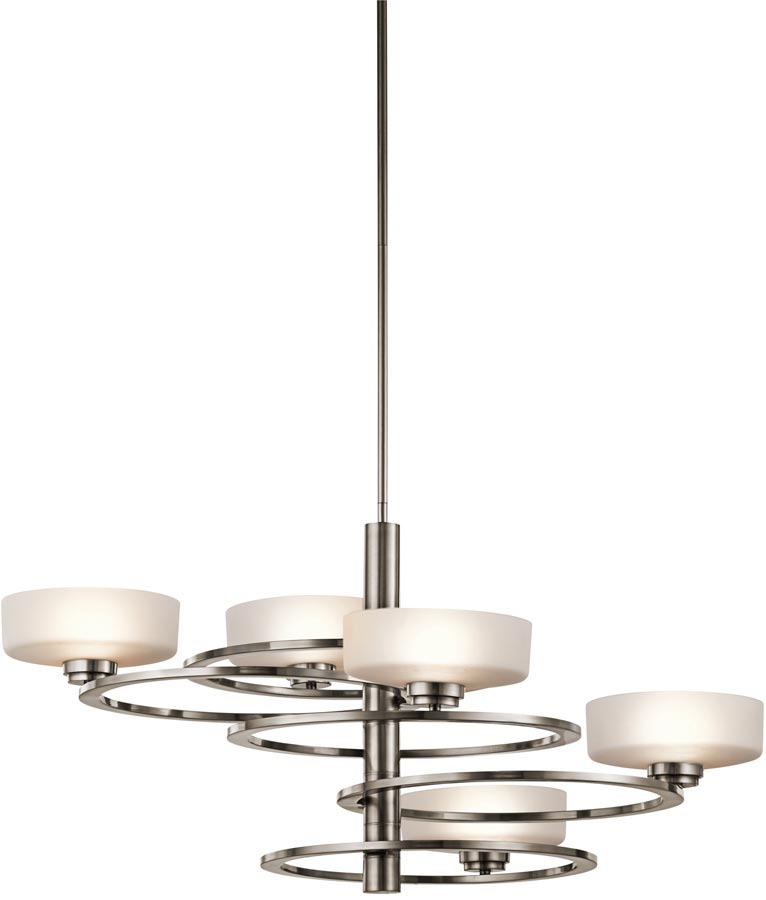 Kichler Aleeka 5 Light Contemporary Chandelier Classic Pewter