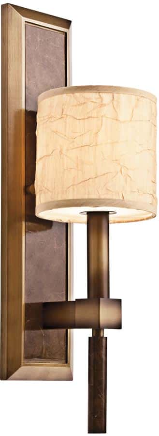 Kichler Celestial 1 Lamp Crinkle Shade Wall Light Cambridge Bronze