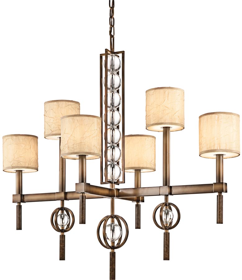 Kichler Celestial 6 Light Rectangular Chandelier Cambridge Bronze