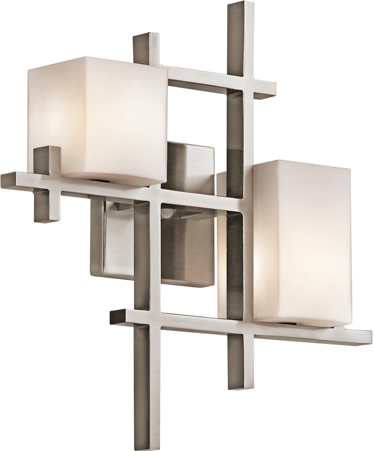 Kichler City Lights 2 Lamp Contemporary Wall Light Classic Pewter