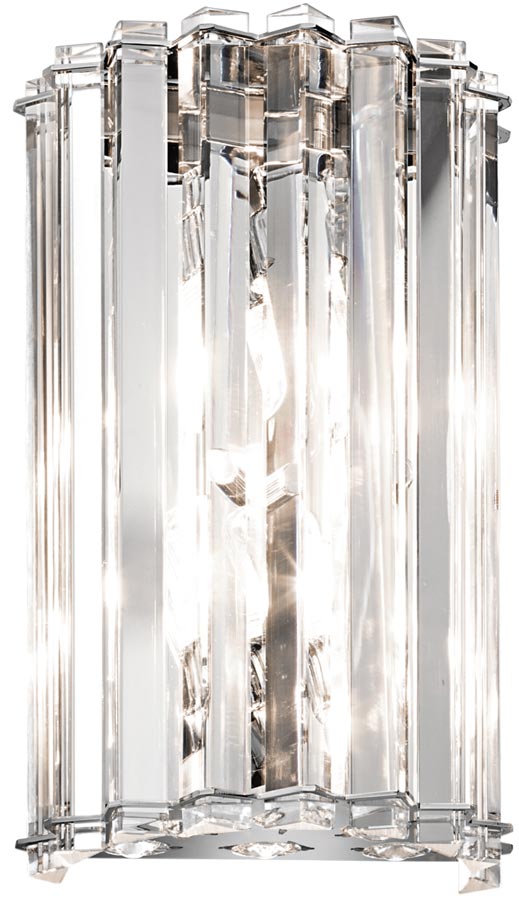 Kichler Crystal Skye 2 Lamp Designer Wall Light Polished Chrome IP44