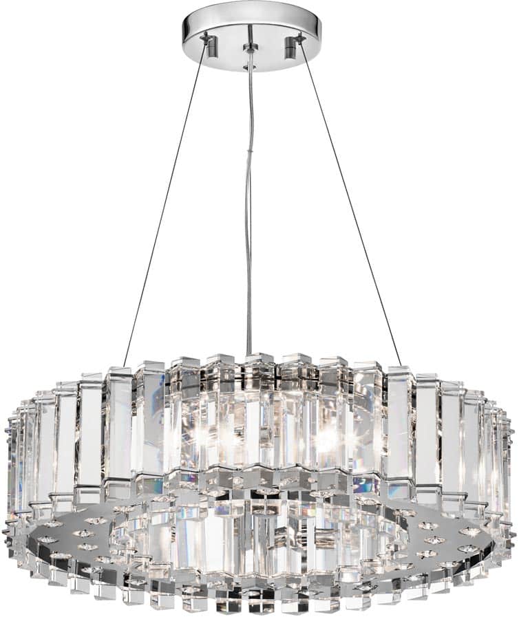 Kichler Crystal Skye Large 8 Light Chandelier Polished Chrome IP44