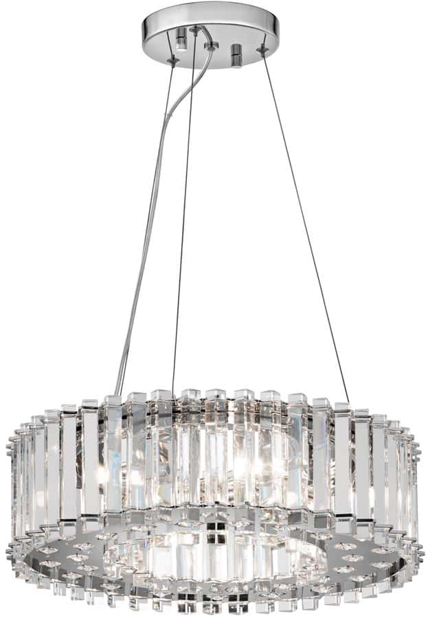 Kichler Crystal Skye 6 Light Pendant Chandelier Polished Chrome IP44