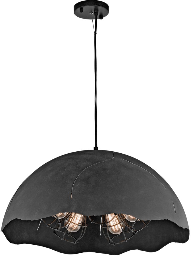 Kichler Fracture Weathered Zinc 5 Light Large Industrial Pendant