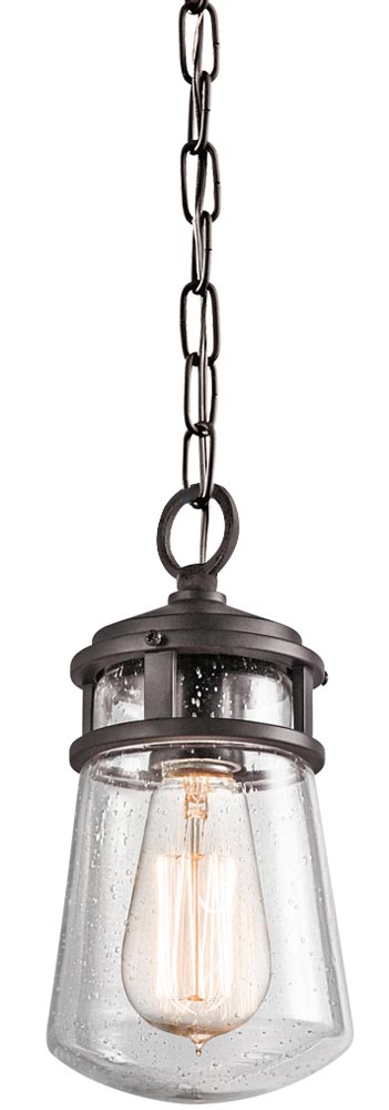 Kichler Lyndon 1 Light Hanging Outdoor Porch Lantern Architectural Bronze