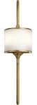 Kichler Mona Large 2 LED Bathroom Wall Light Natural Brass Opal Glass