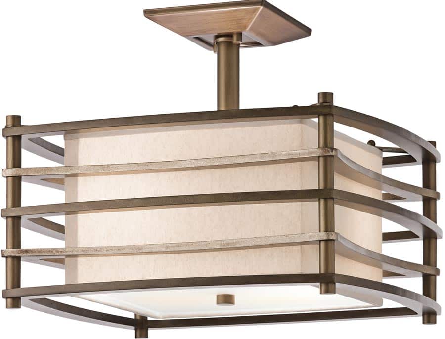 Kichler Moxie Retro 2 Light Semi Flush Ceiling Light Cambridge Bronze