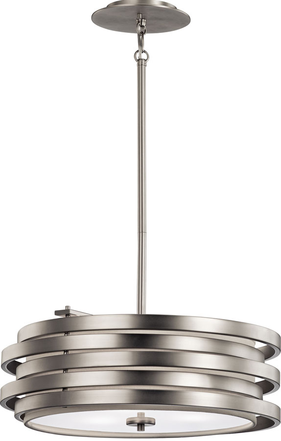 Kichler Roswell Designer 3 Light Pendant Brushed Nickel