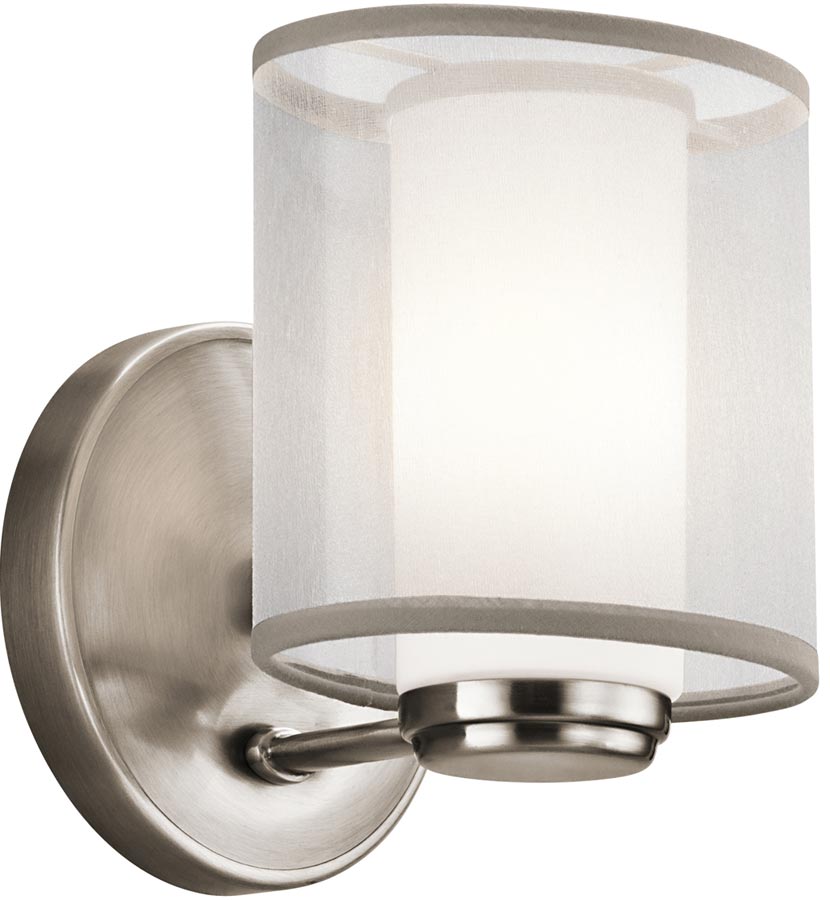 Kichler Saldana 1 Light Organza Fabric Wall Lamp Classic Pewter