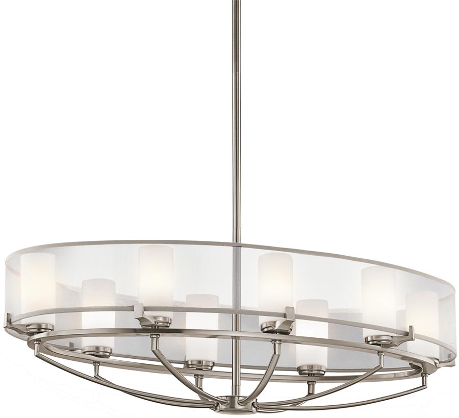 Kichler Saldana 8 Light Large Oval Island Chandelier Classic Pewter