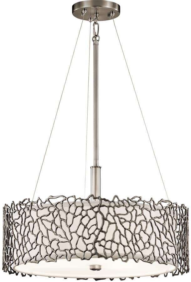 Kichler Silver Coral 3 Light Duo Mount Pendant Classic Pewter