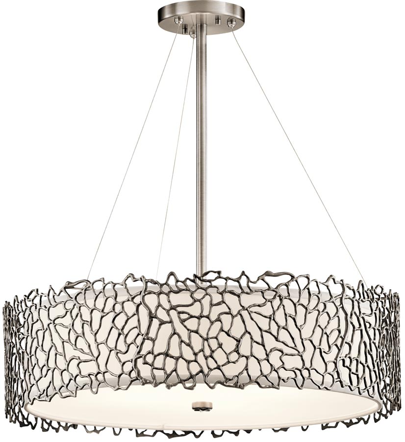 Kichler Silver Coral 4 Light Duo Mount Pendant Classic Pewter