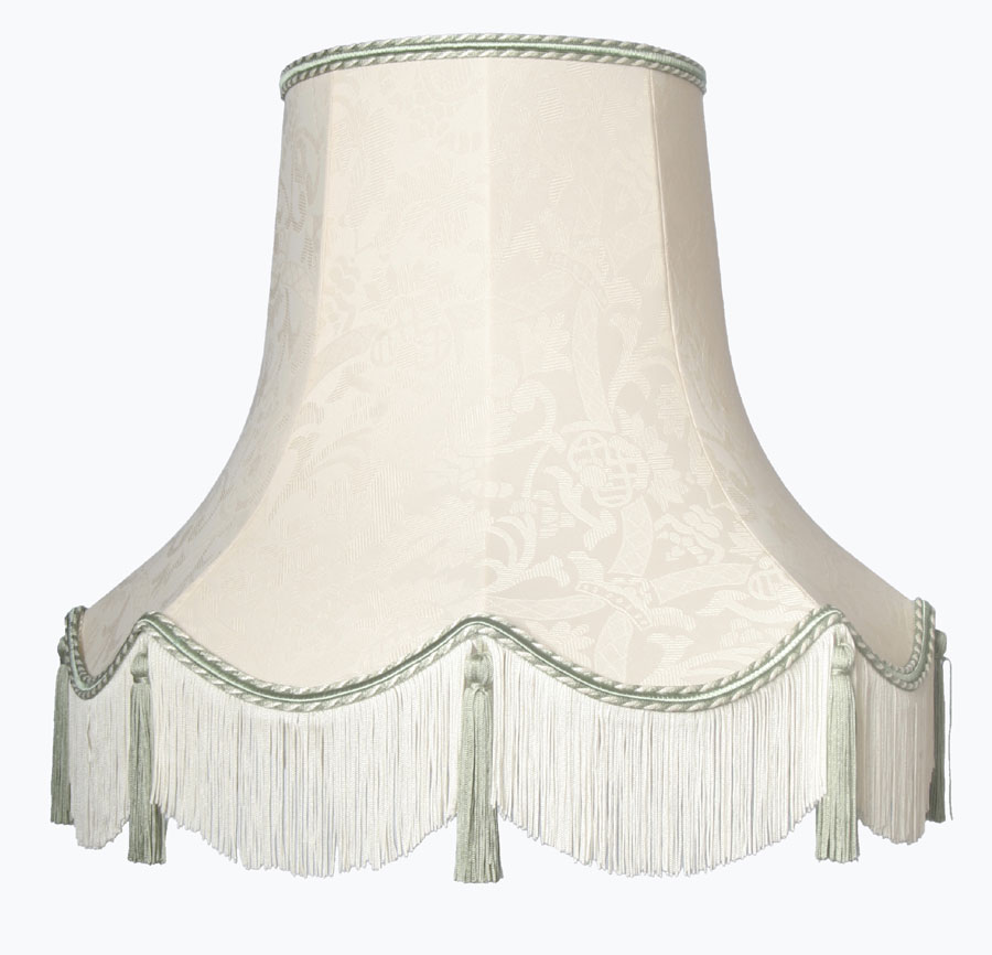 Handmade Quality Tassel Floor Lampshade Cream And Navy