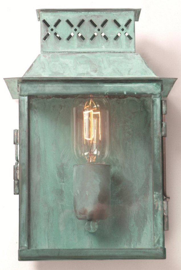 Lambeth Palace Verdigris Solid Brass Period Garden Wall Light