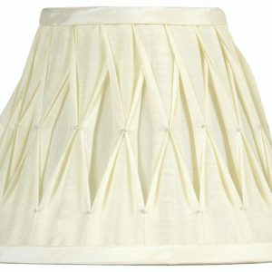 Pinch Pleated 14 inch Ivory Faux Silk Lamp Shade