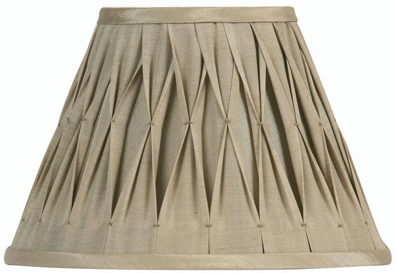 Pleated 5 Inch Sand Faux Silk Clip On Lamp Shade
