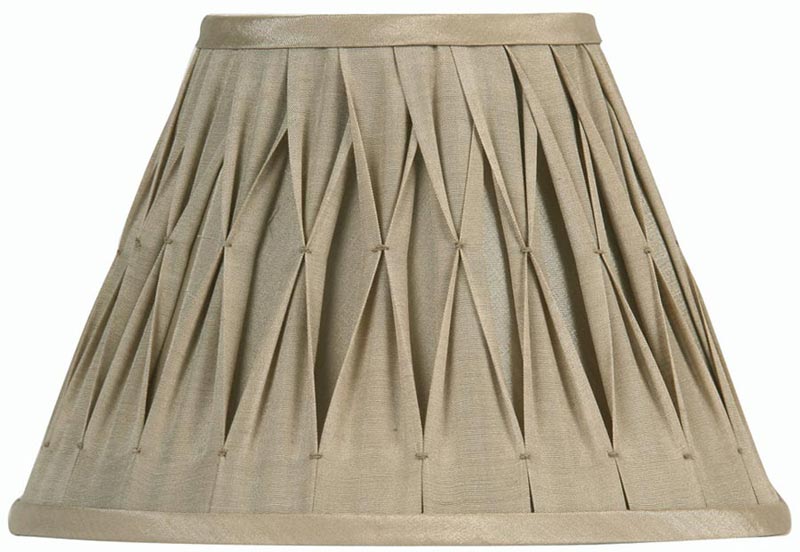 Pinch Pleated 10 inch Sand Faux Silk Lamp Shade