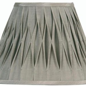 Pinch Pleated 14 inch Silver Grey Faux Silk Lamp Shade