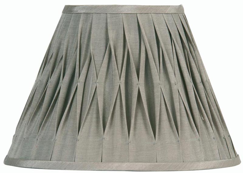 Pinch Pleated 10 inch Silver Grey Faux Silk Lamp Shade